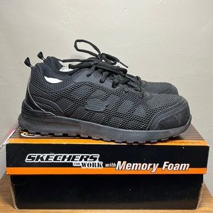 Skechers for Work with Memory Foam Black Sneakers Women’s Size 8
